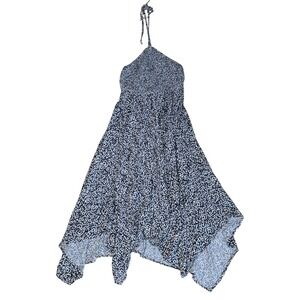 Old Navy Halter Dress Smocked‎ Animals Print Handkerchief Hem Women's Small